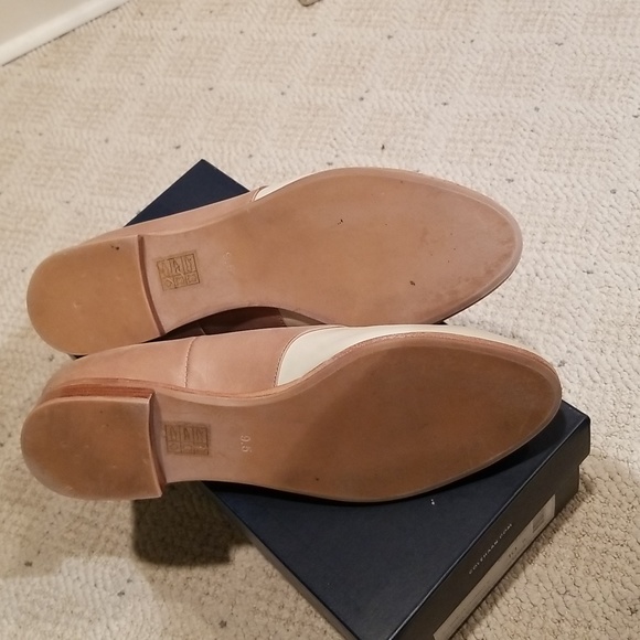 Two Toned Leather Jeffrey Campbell Deposit Flats Colorblock Retro Shoes - Picture 5 of 9